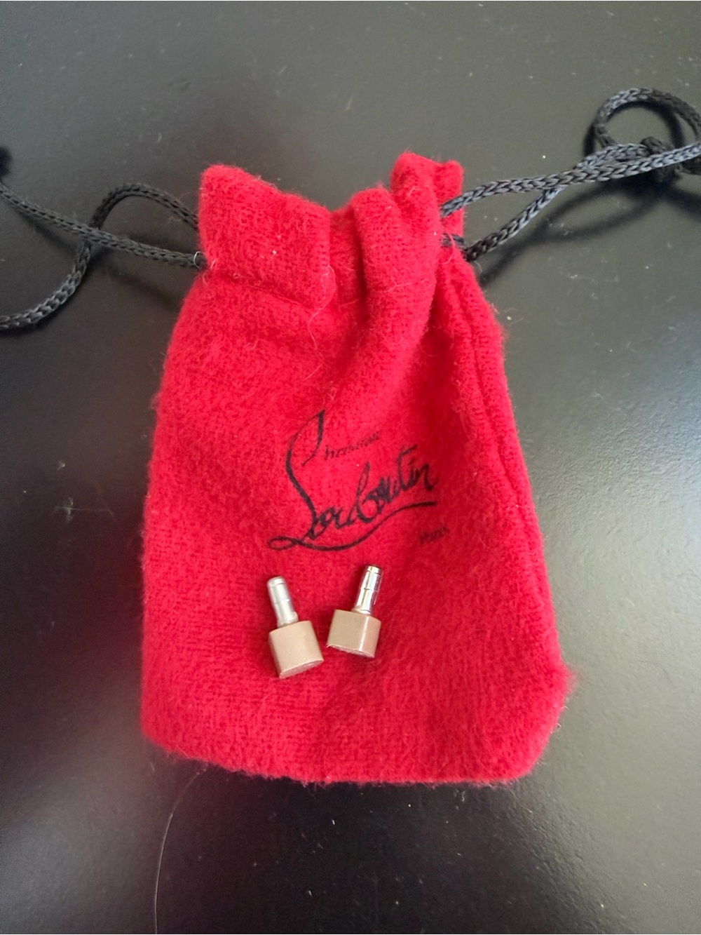 Christian Louboutin replacement heel caps Nude
